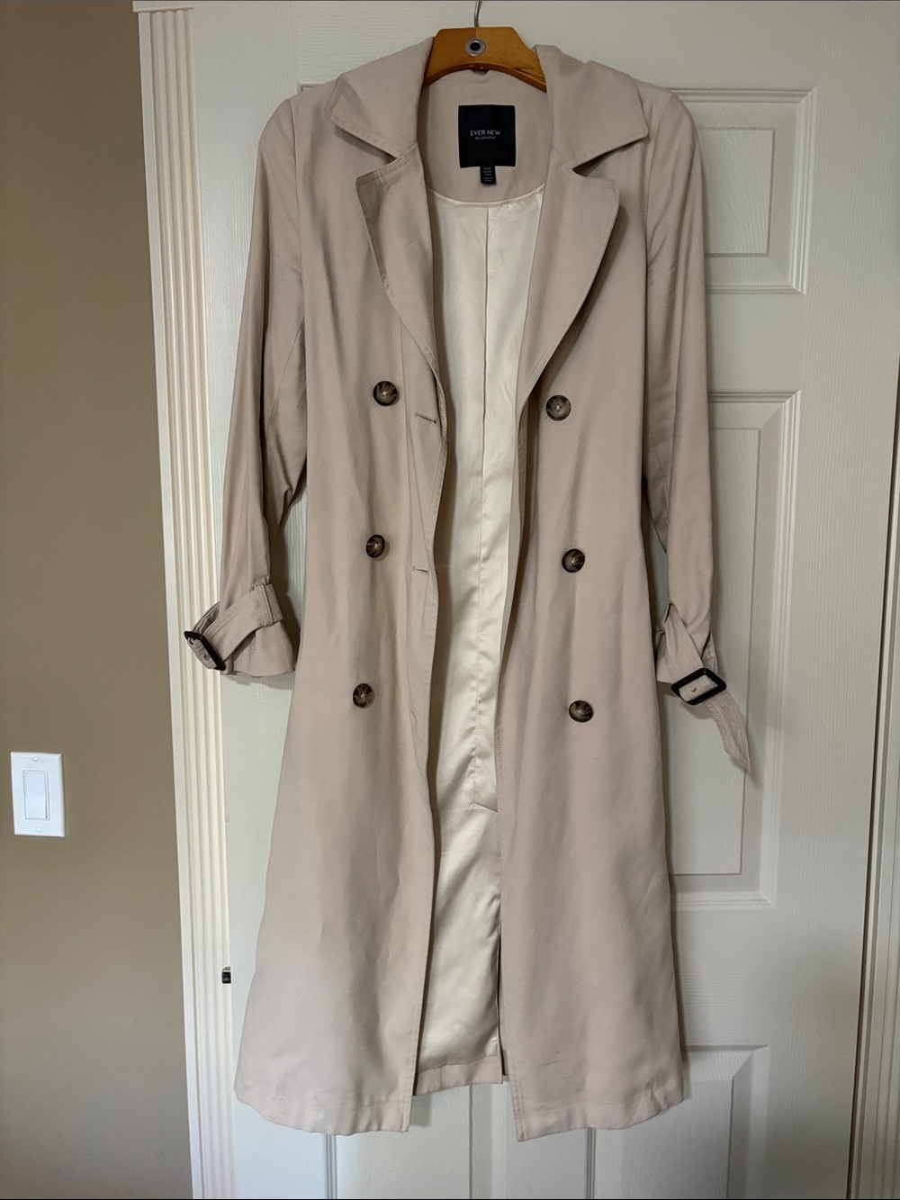 Ever New Beige Double-Breasted Trench Coat